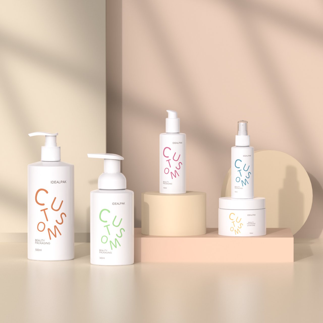 empty rounded cosmetic shower gel bottle packaging 100ml 150ml 350ml 500ml wholesale baby shampoo bottles