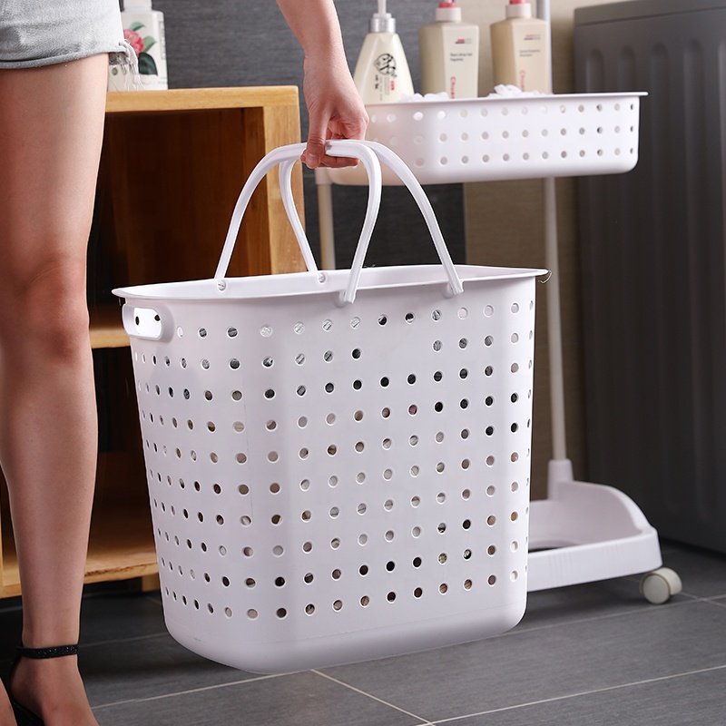 2020 New Bathroom Shampoo Shower Gel Storage Rolling Plastic 3-Tier Laundry Basket Dirty Clothes Basket