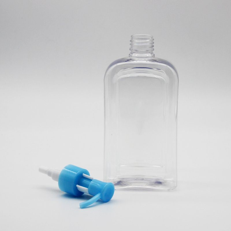 Customization 200ml 250ml 300ml 400ml Square PET Clear Plastic Shower Gel Shampoo Lotion Bottle With Pump Lid