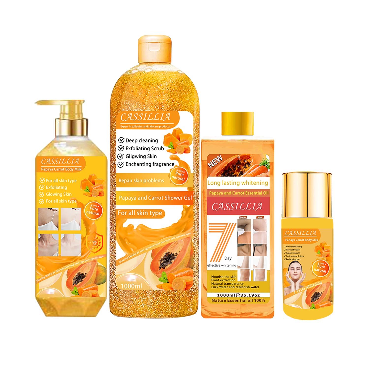 Wholesale Private Label Organic Fruit Papaya Exfoliating Scrub Body Wash Repair Skin Problems Bath Skin Whitening Shower Gel