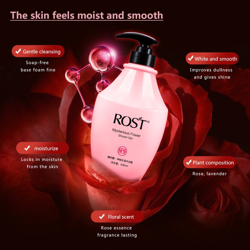 Customizaed logo 100% natural mild clean moisturizing nourishing fragrance body wash shower gel for women whitening products