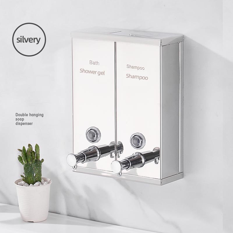 1500ml Bathroom kitchen hotel black wall mount hanging stainless steel hand shower gel shampoo conditioner liquid soap dispenser