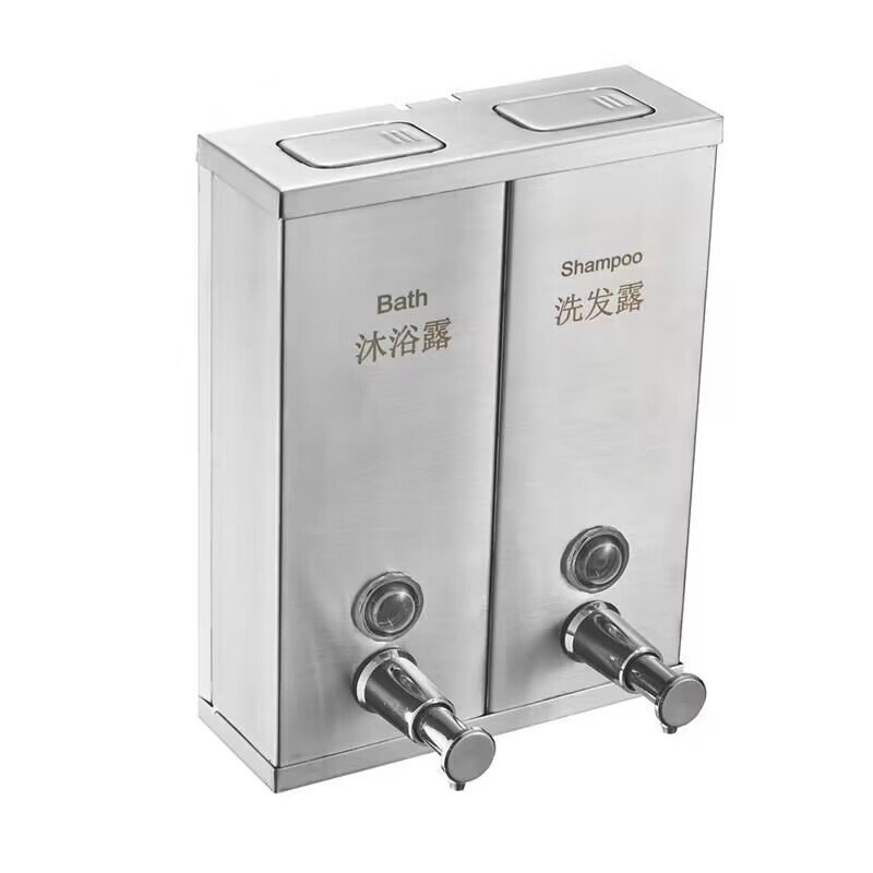 1500ml Bathroom kitchen hotel black wall mount hanging stainless steel hand shower gel shampoo conditioner liquid soap dispenser