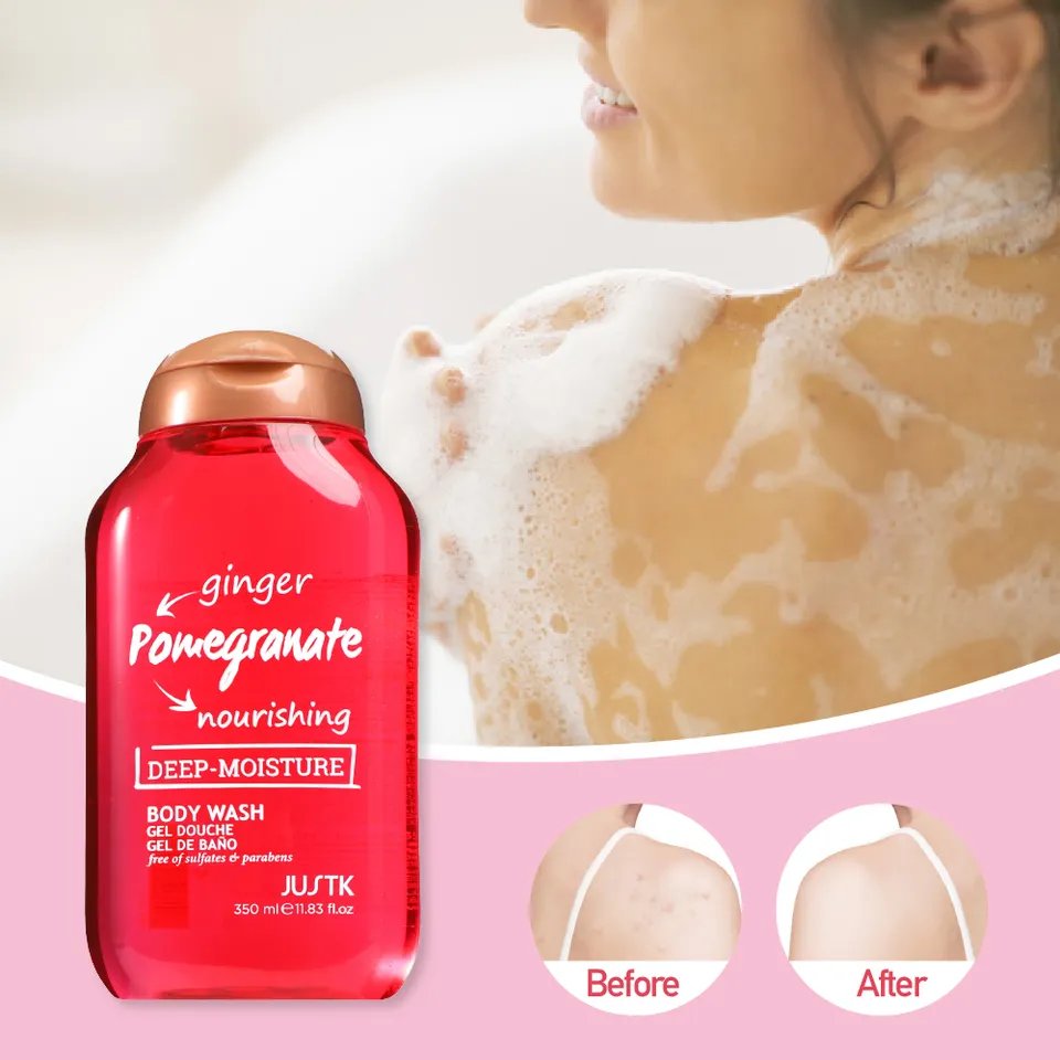 Wholesale skin whitening bath shower gels ginger pomegranate moisturizing organic body bath shower gel body wash
