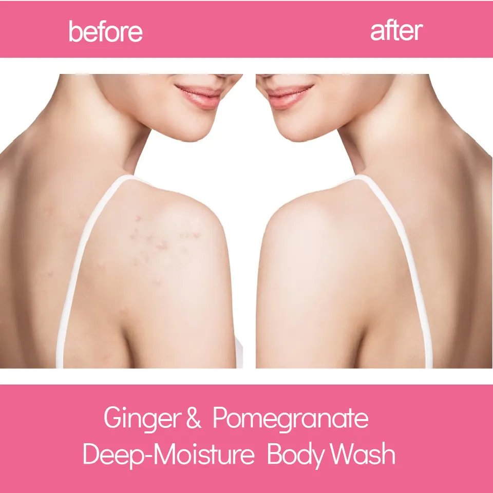 Wholesale skin whitening bath shower gels ginger pomegranate moisturizing organic body bath shower gel body wash
