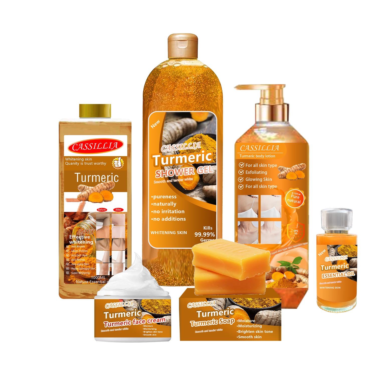 Private Label Natural Skin Care Turmeric Shower Gel Body Wash Soap Whitening Moisturizing Exfoliating Scrub Bath Gel de douche