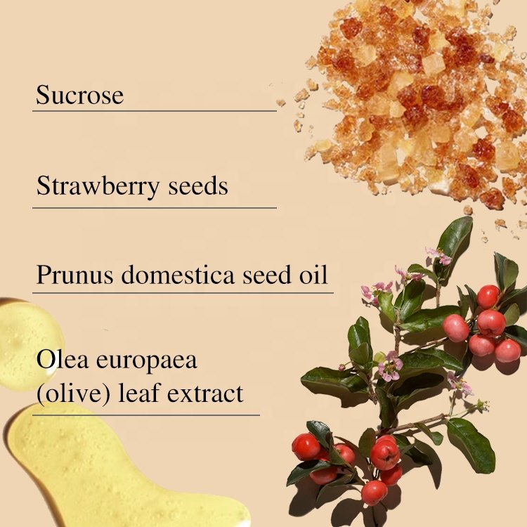 Almond Coconut Exfoliating Body Wash Refreshing Skin Organic Bath Scented Scrub Shower Gel