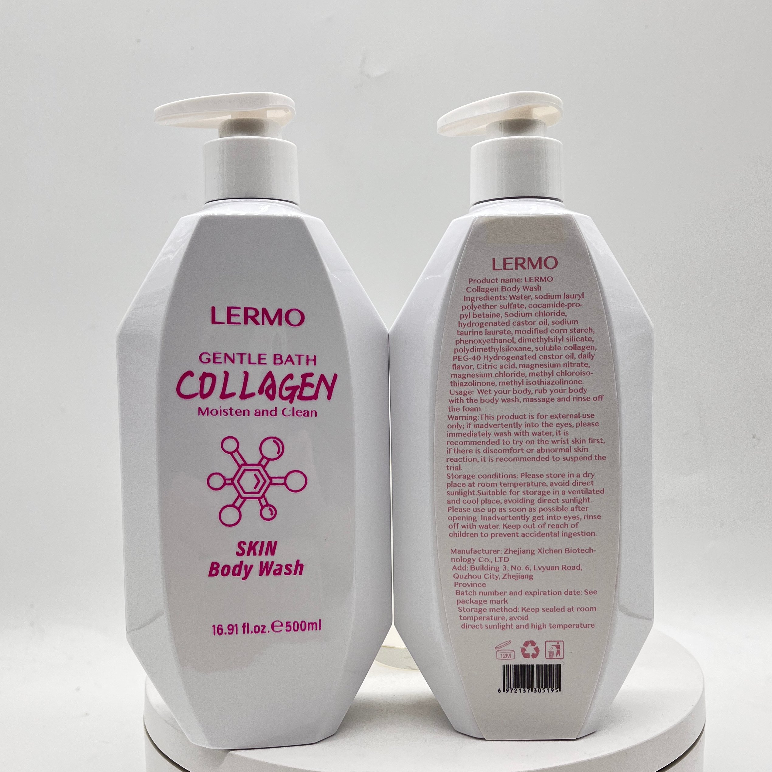 LERMO Brightening Collagen Moisturizing Soft Body Wash Scent Exfoliating Uneven Skin shower gel Niacinamide Shower Gel Perfume