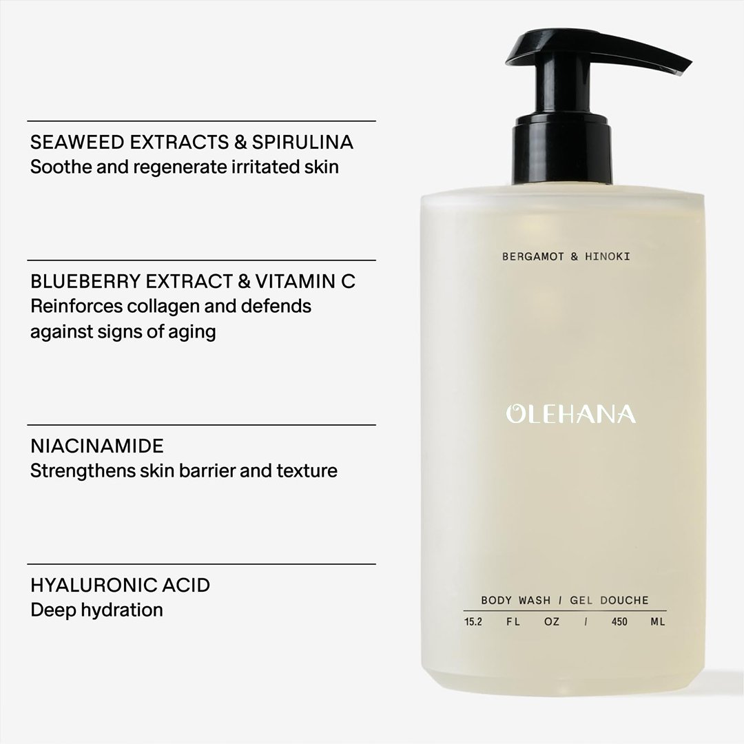 natural whitening body wash for all skin types with Antioxidant Niacinamide & Hyaluronic Acid cleansing shower gel