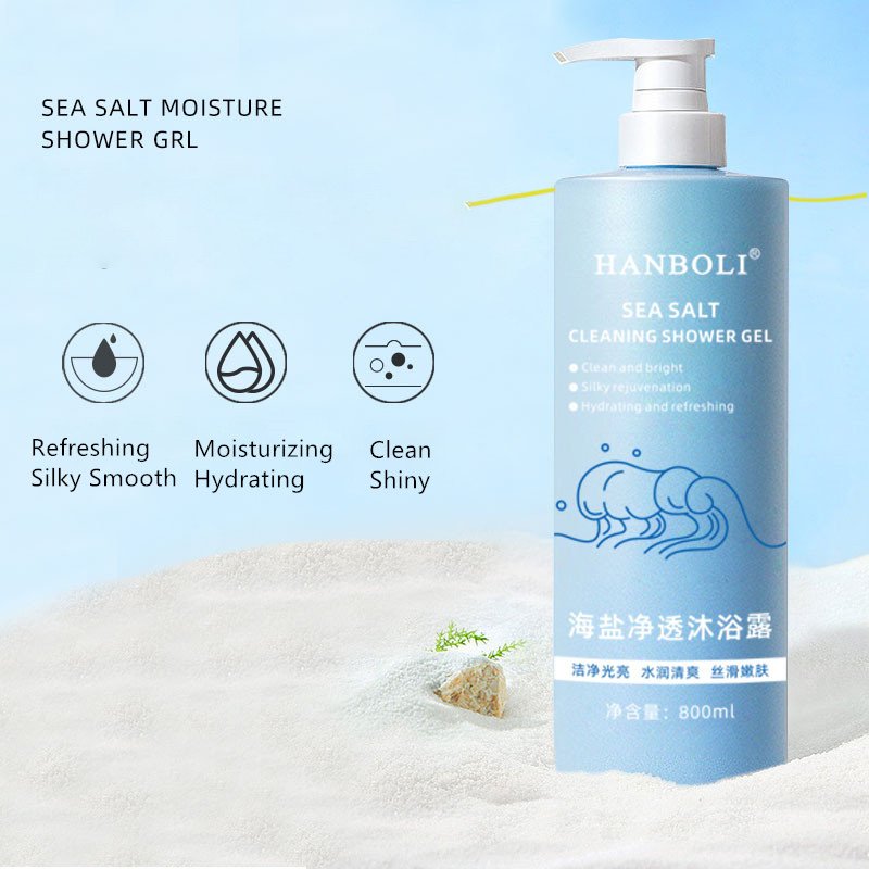 HANBOLI Sea Salt Whitening Bath Gel Cleansing Skin Personal Care Sua tam Organic Fragrance Body Wash Nourishing Shower Gel