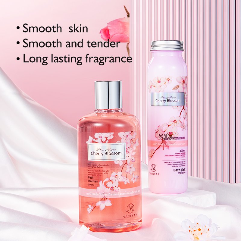 Wholesale Scented Cherry Blossom Niacinamide Body Wash Moisturising Lightening Exfoliating Shower Gel