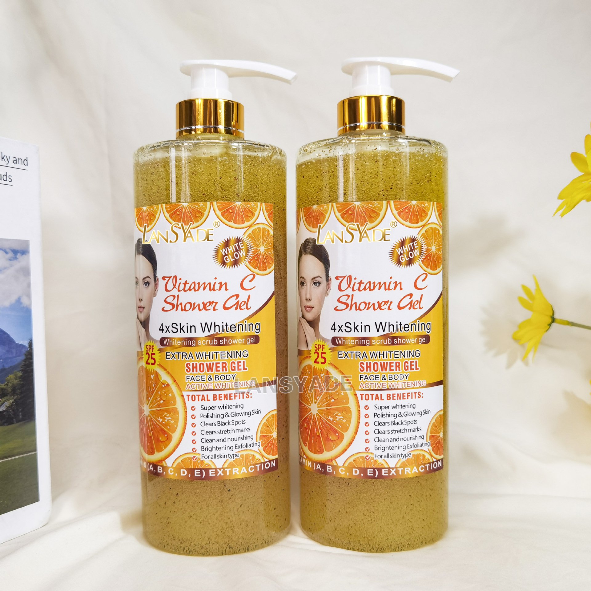 Fruit Scrub Shower Gel Silky smooth, refreshing and moisturizing skin gentle, clean and long-lasting 1000ml