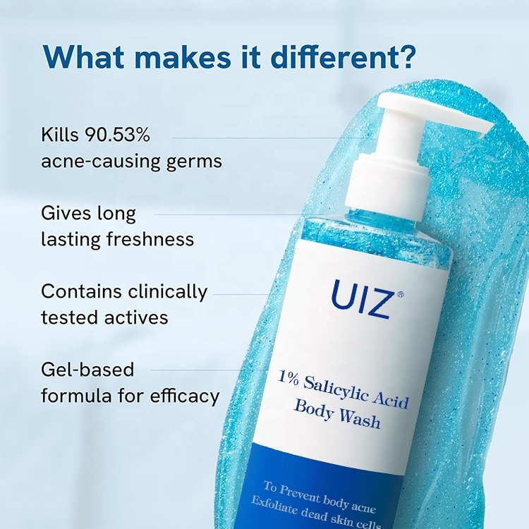 Salicylic Acid Body Wash Reduces Back & Body Acne Exfoliating Skin Remove order Luxury Shower Gel