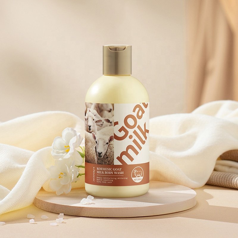 KORMESIC Private Label Hydrating & Moisturizing Goat Milk Body Wash Moisturizer Bathroom Shower Gel Body Wash
