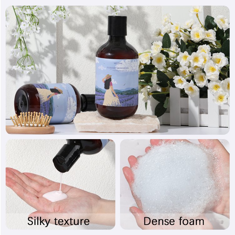 Private Label Wholesale Moisturizing Body Wash Relaxing Soothing Refreshing Organic Lavender Perfume Shower Gel