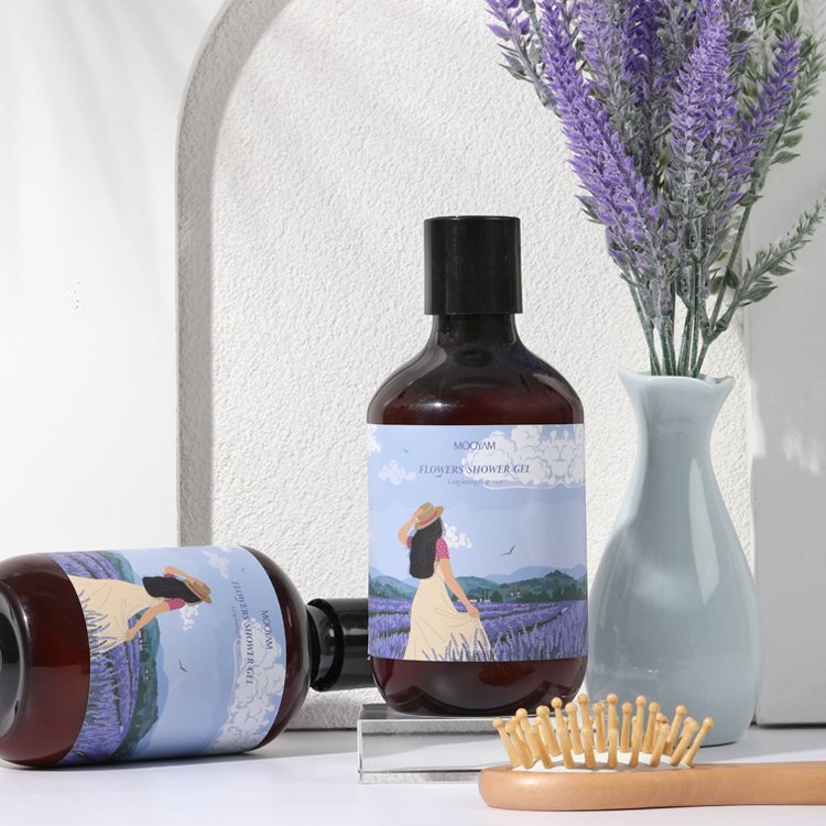 Private Label Wholesale Moisturizing Body Wash Relaxing Soothing Refreshing Organic Lavender Perfume Shower Gel