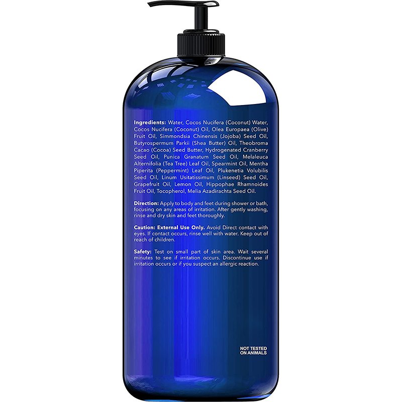 100% Natural Organic Anti- Fungal Tea Tree And Mint Body Wash Skin Care Whitening Shower Gel