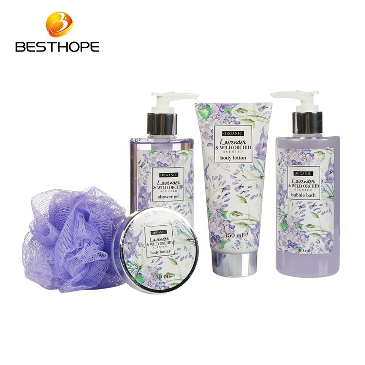 Beauty lavender natural wash body mist bath gift set private label body lotion home shower gel spa bath gift basket sets women