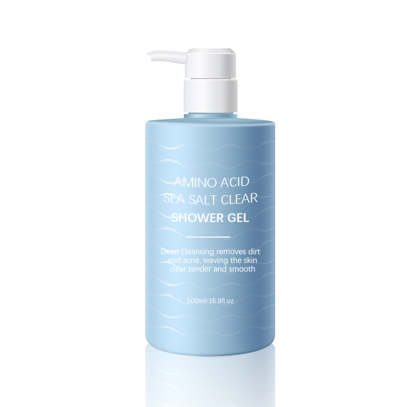 New Fashion Skin Cleaning Amino Acid Sea Salt Whitening Shower Gel Acne Remove Refreshing Body Wash For Summer