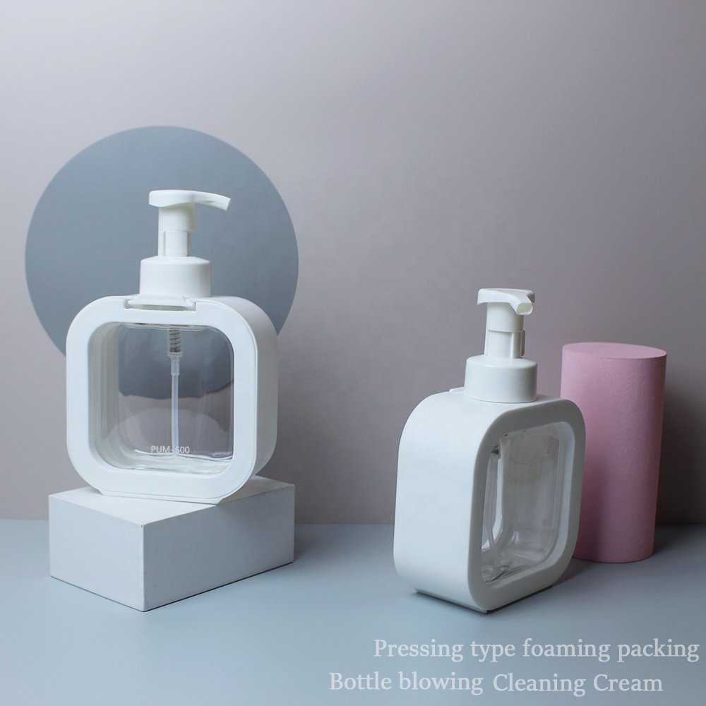 Clear Shampoo Shower Gel Hand Sanitizer Plastic White Bottle Wholesale Hot Sale High Quality Product 500ml Cosmetic Cartons PET