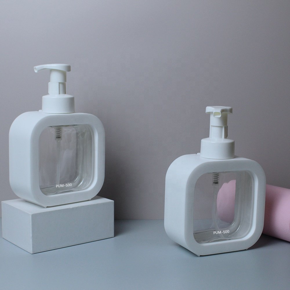 Clear Shampoo Shower Gel Hand Sanitizer Plastic White Bottle Wholesale Hot Sale High Quality Product 500ml Cosmetic Cartons PET