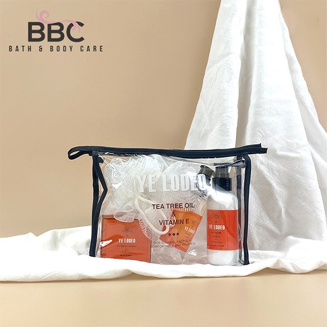 Wholesale moisturizing handmade natural green tea body soap Body lotion Shower gel W Bath Ball in PVC bag spa set