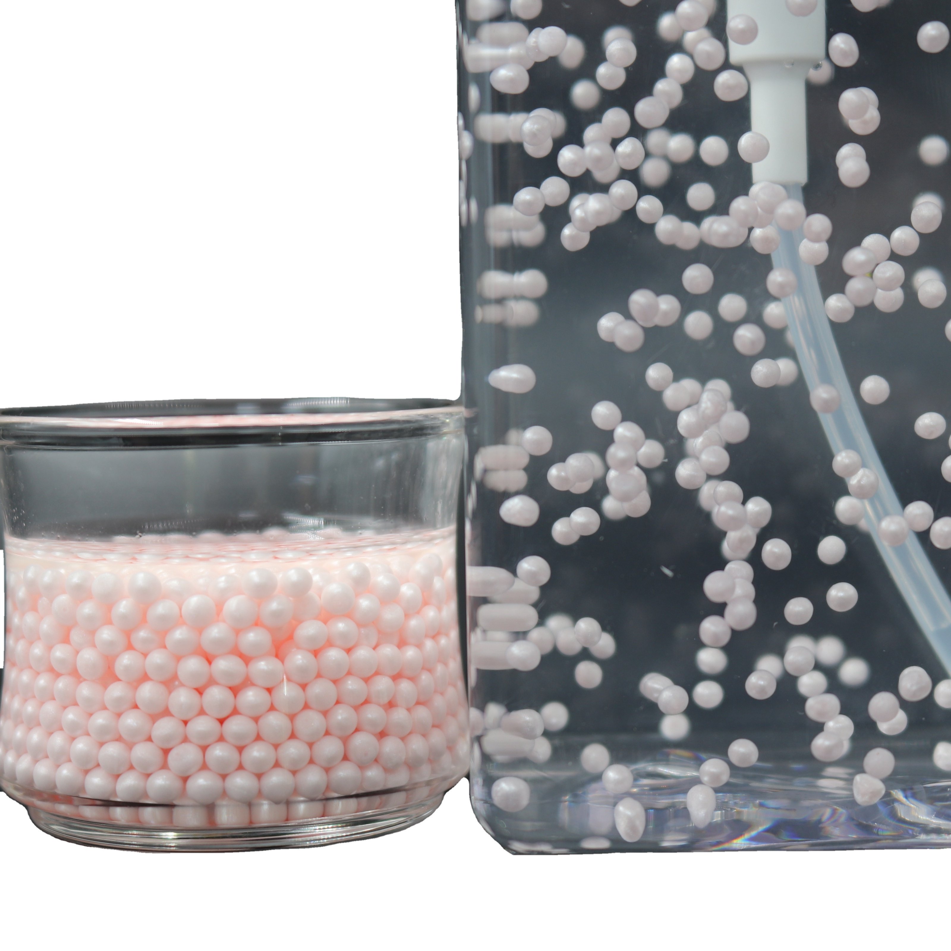 Pink color serum caviar beads, essence carivar capsules, with Vitamins and plant extracts