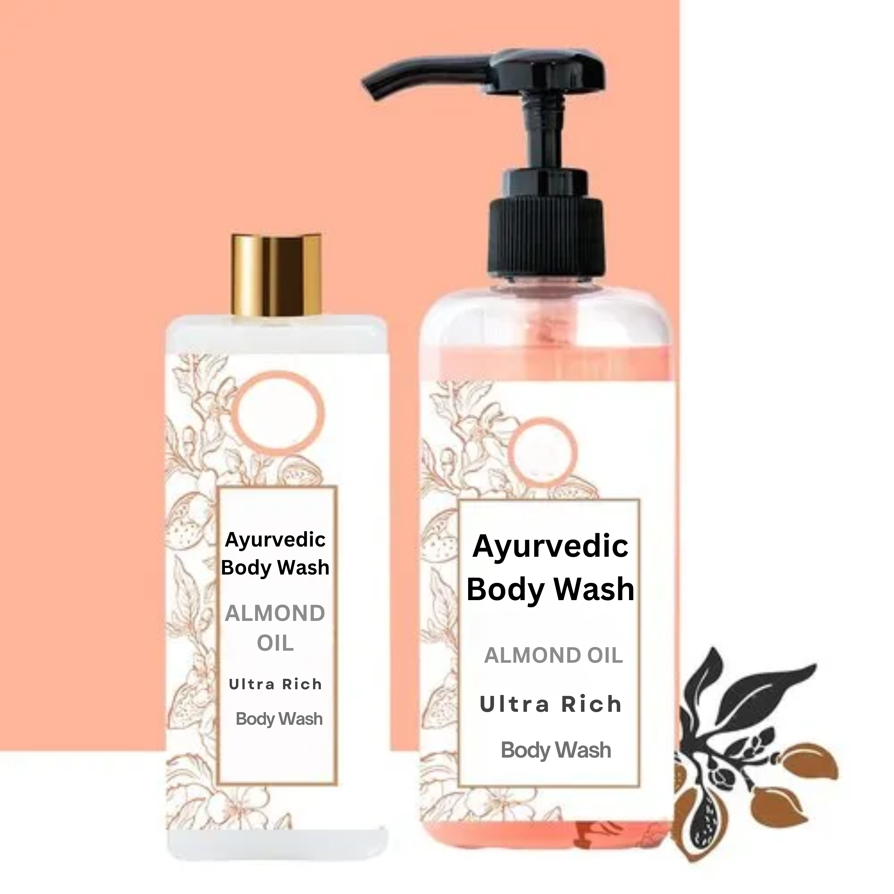 Ayurvedic Body Wash 200ml For All Skin Types 100% Natural Organic Best Quality Wholesale Price Private Labelling Customization