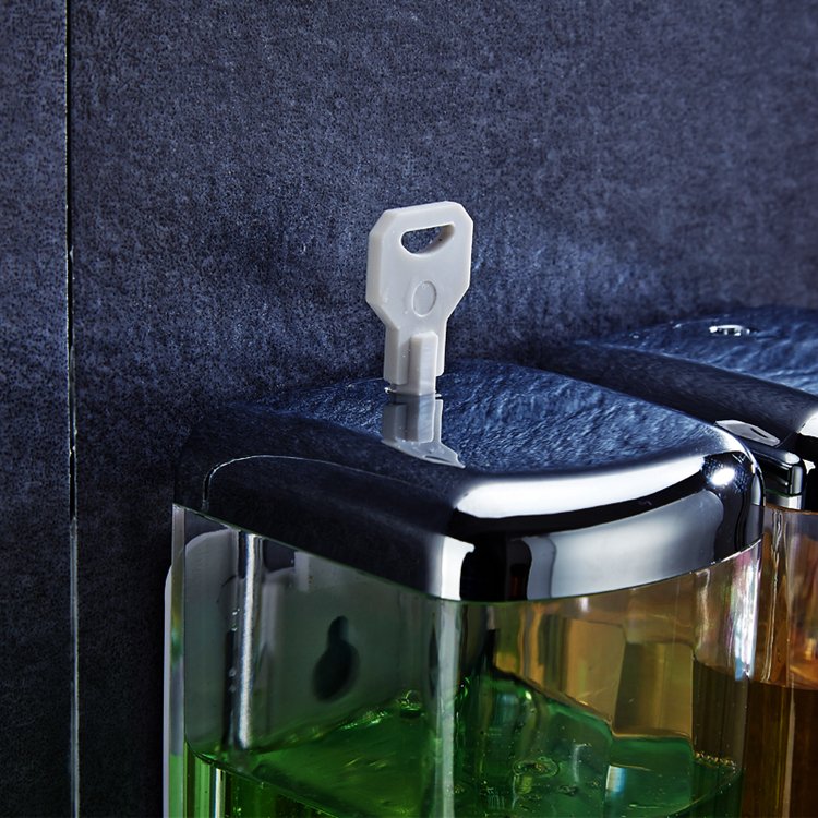 Wall Mount Chromed Plastic Double Manual Liquid Soap Dispenser Shower Gel Dispenser Hand Sanitizer Bath Foam Body Wash Holder
