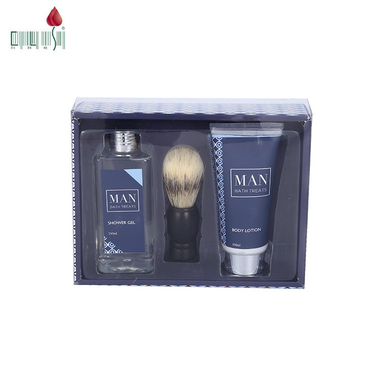 Personal Body Lotion Men's Care Shower Gel Fashionable Relaxing Men Bath Gift Set 25.8*12.7*25cm Accept Custom