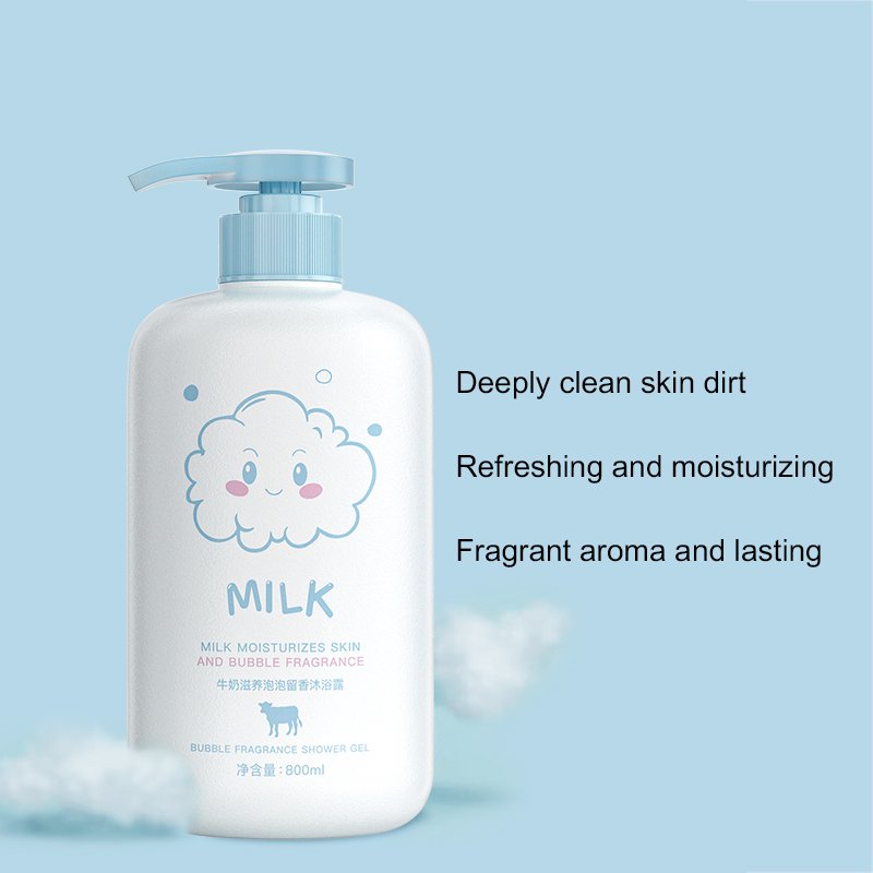 OEM Milk Body Wash Deeply Nourishing Organic Shower Gel for Whitening Liquid Form Moisturizing Bubble Features Private Label