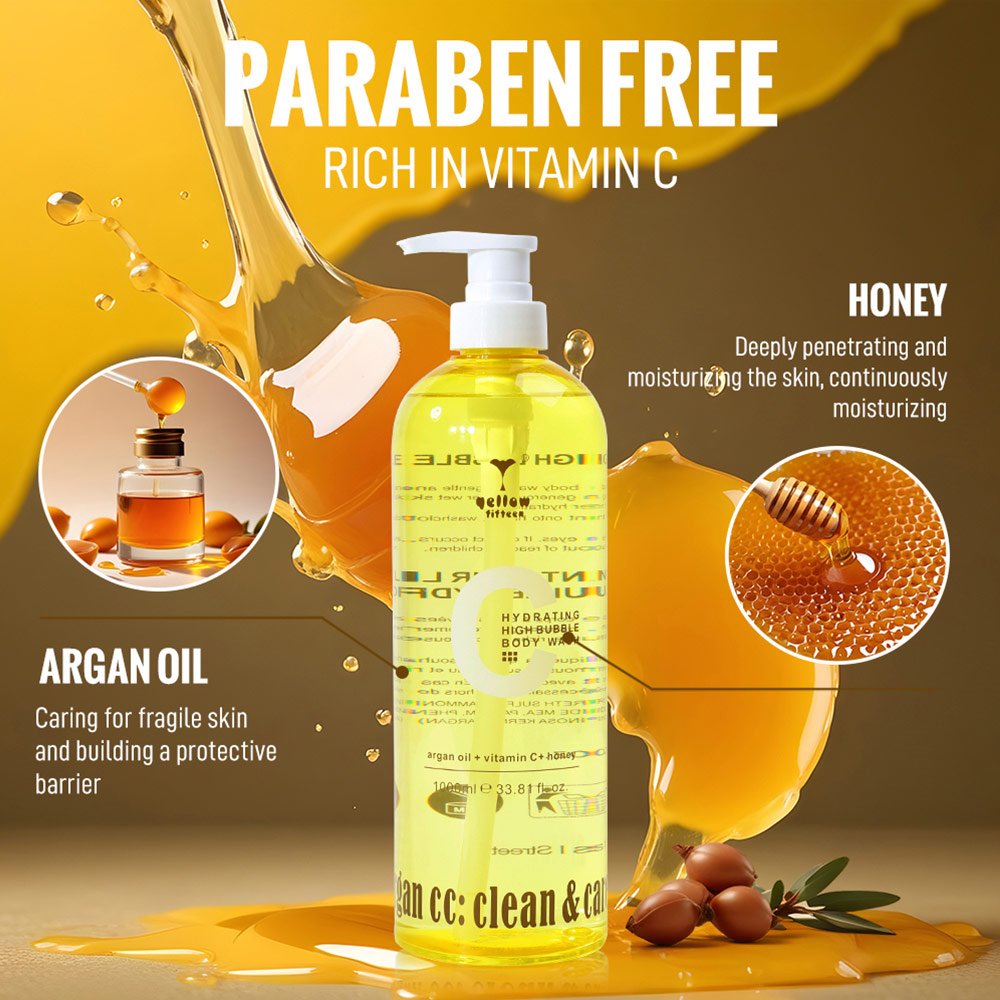 Wholesale Body Care Hydrating Refresh Shower Gel Nourish Body Cream Lotion Private Label Vitamin C Honey Body Wash for Woman