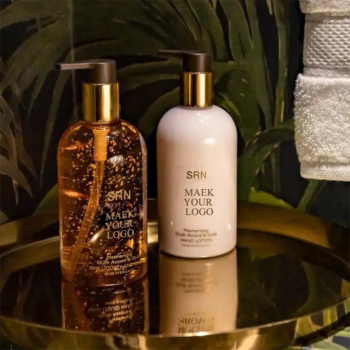 OEM Spa Hotel Strong Fragrance Anti Aging Whitening Exfoliating Koji Acid Luxury 24K Gold Body Shower Wash Gel