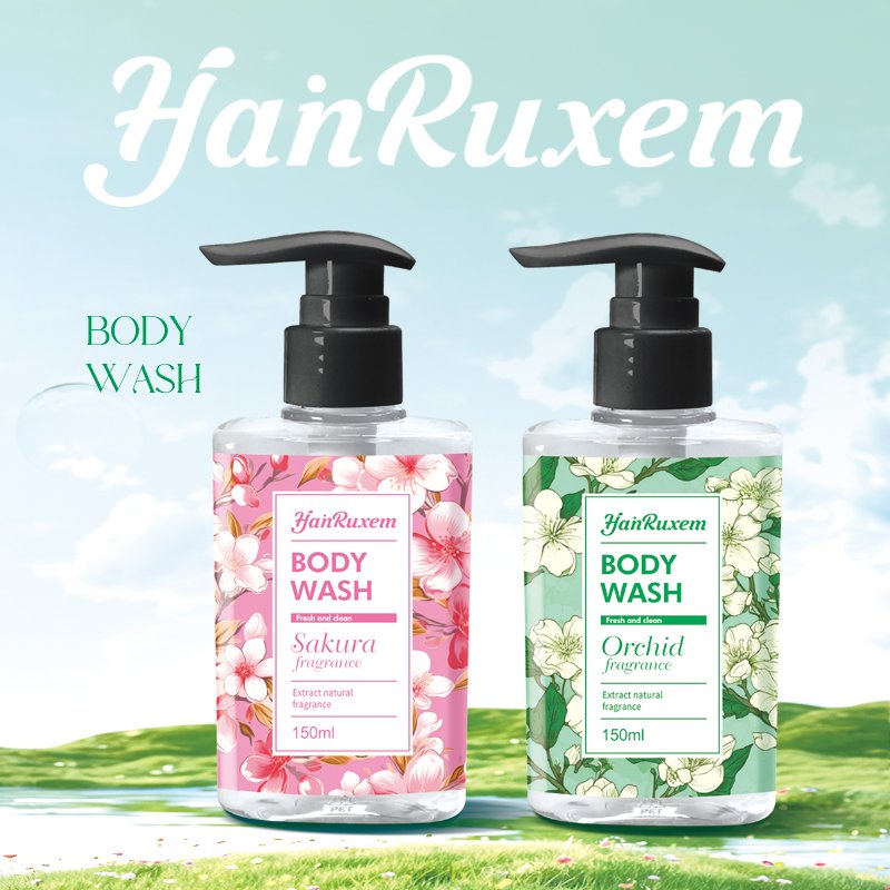 Wholesale 150ml Private Label Body Wash for Perfumed with orchid Scent Whitening Organic Shower Gel body lotion