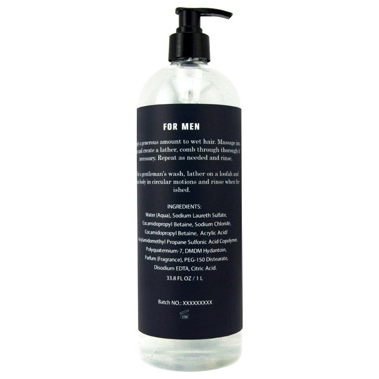 Customize 3 in 1 Luxury Foaming Shower Gel Natural Shampoo Organic Conditioner for Men