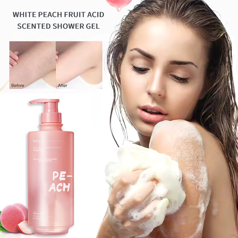 White Peach Fruit Acid Scented Shower Gel Adults Use Cleansing and Moisturizing Body Leaves Skin Clean and Refreshed