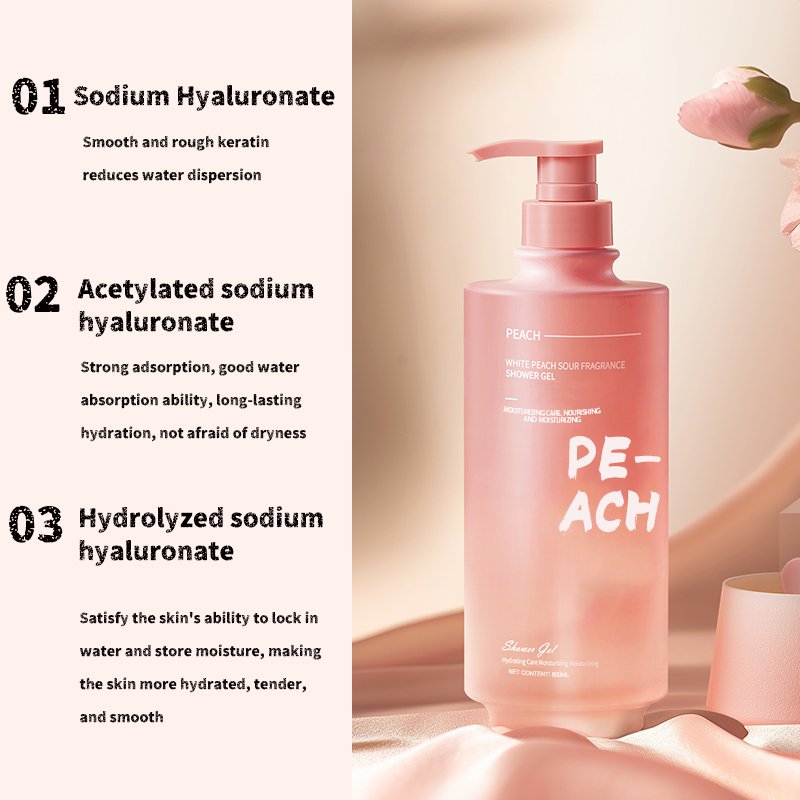 White Peach Fruit Acid Scented Shower Gel Adults Use Cleansing and Moisturizing Body Leaves Skin Clean and Refreshed