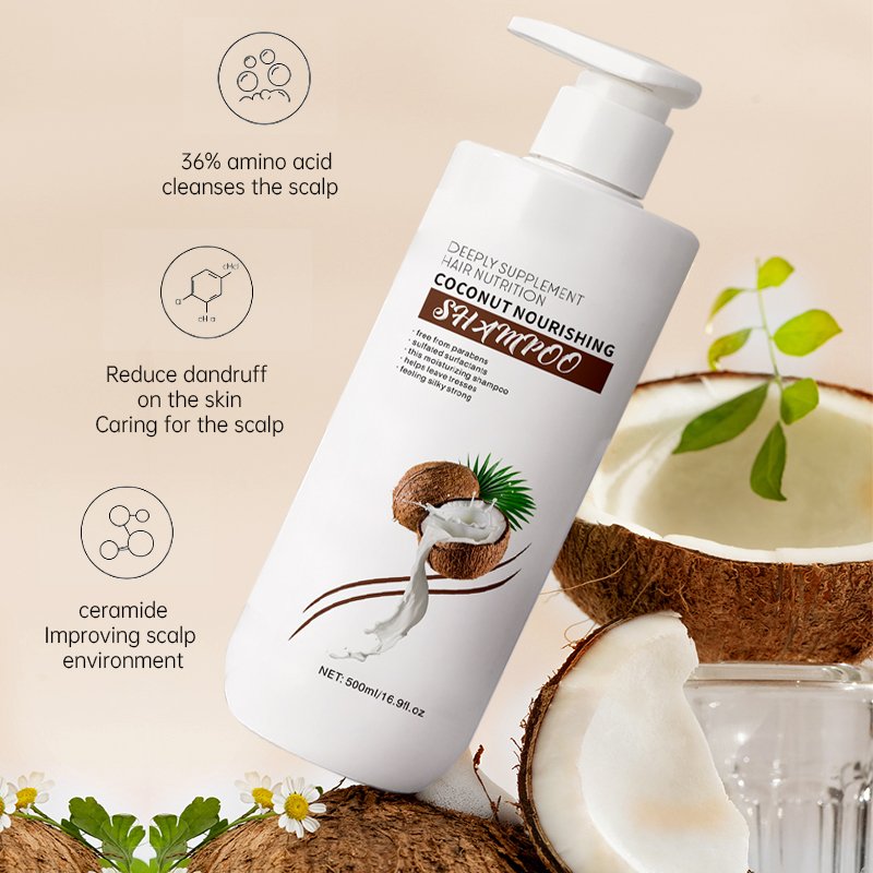 OEM/ODM Private Brand Coconut Oil Shampoo Conditioner Set Moisturizing Anti-Dandruff Organic Coconut Shampoonic coconut shampoo