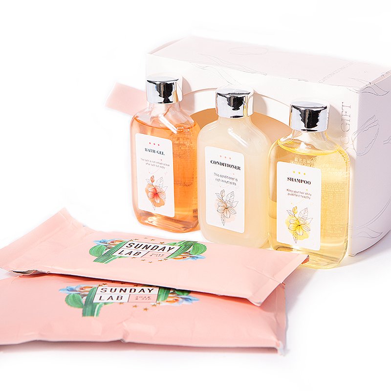 High Quality Custom Logo Aloe Vera Lightening Valentine Gift Bath Salt Shampoo Shower Gel Set