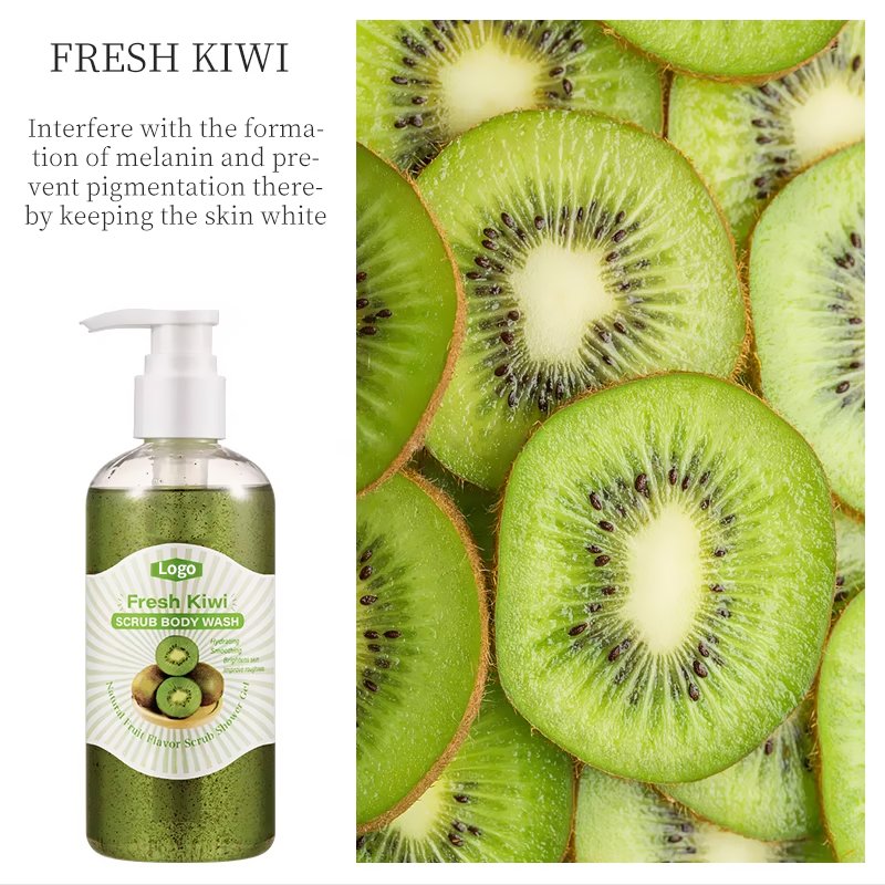 Wholesale Soothing Nourishing Sensitive Skin Body Wash Lemon Strawberry Perfume Exfoliating Shower Gels