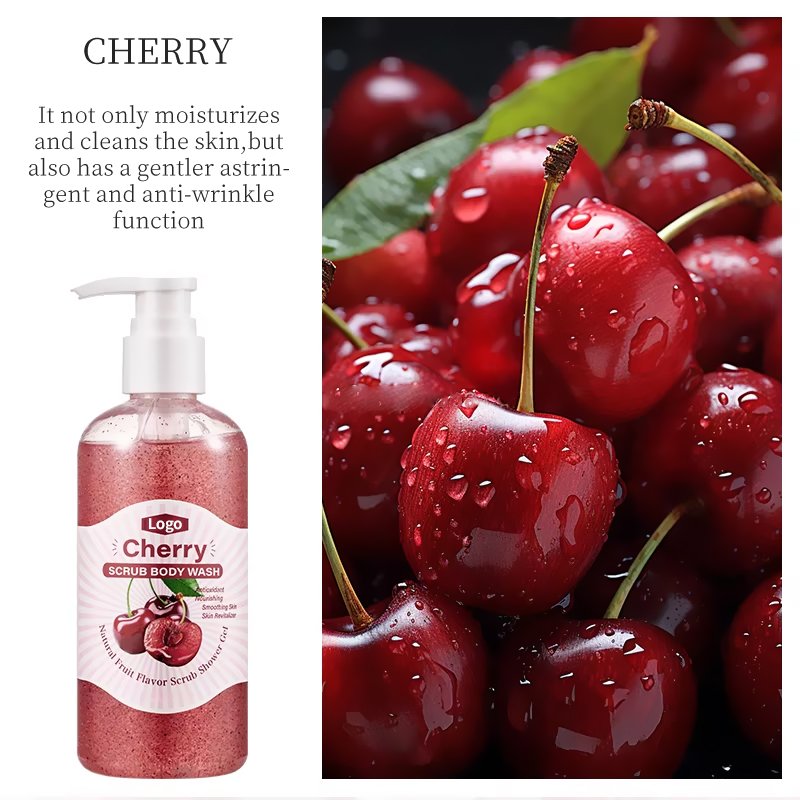 Wholesale Soothing Nourishing Sensitive Skin Body Wash Lemon Strawberry Perfume Exfoliating Shower Gels