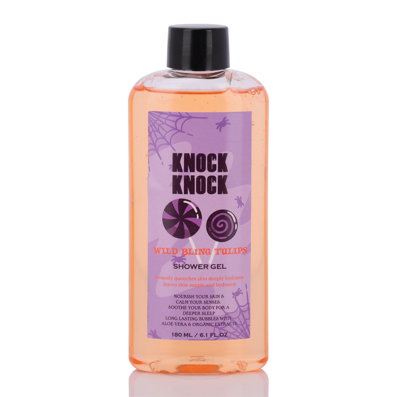 Halloween design 180ml shower gel bubble bath and 60g bath salt women spa gift set with puff