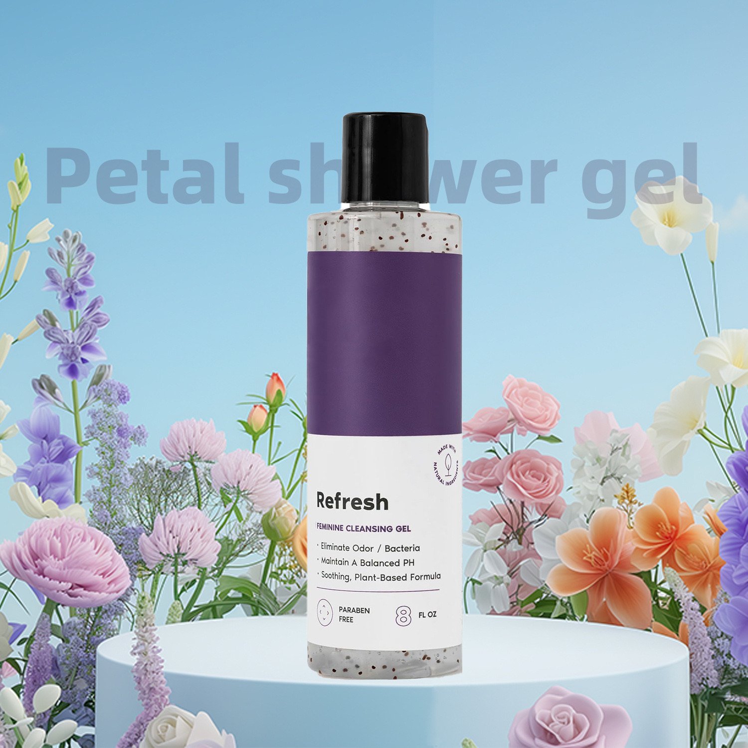 PH Balance Feminine Body Wash Antibacterial Intimate Lotion Care Gel Comfortable Hygiene Odor Removal Petal shower gel