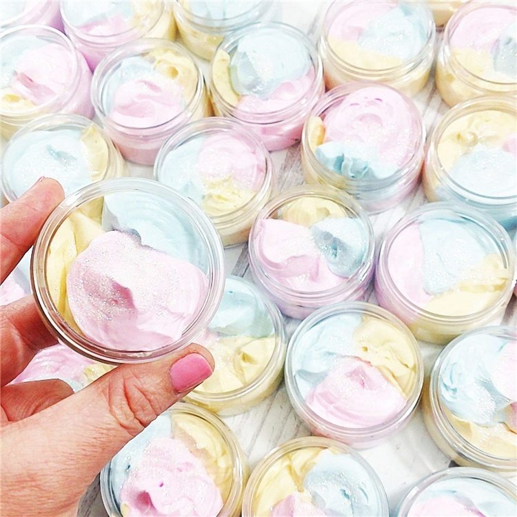 OEM Private Label Scent Sweet Shower Gel Bath Cream Moisturizing Bubble Natural Vegan Colorful Bath Whipped Soap