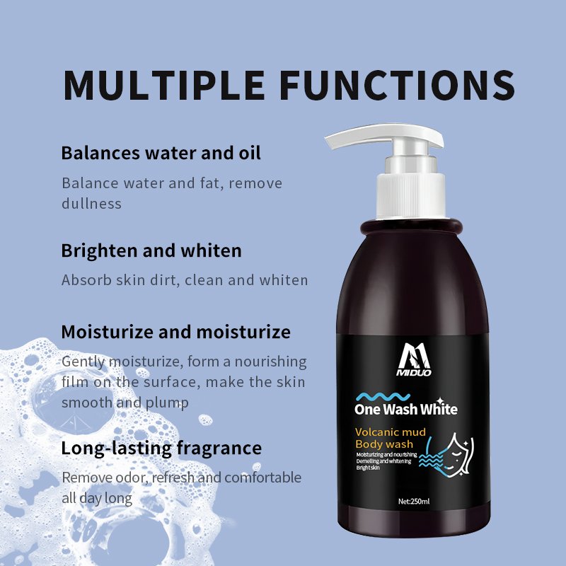 MIDUO Factory OEM Wholesale 250ML Lactic Acid Male Purest Body Cleaner Organic Niacinamide Shower Gel Perfume For The Body