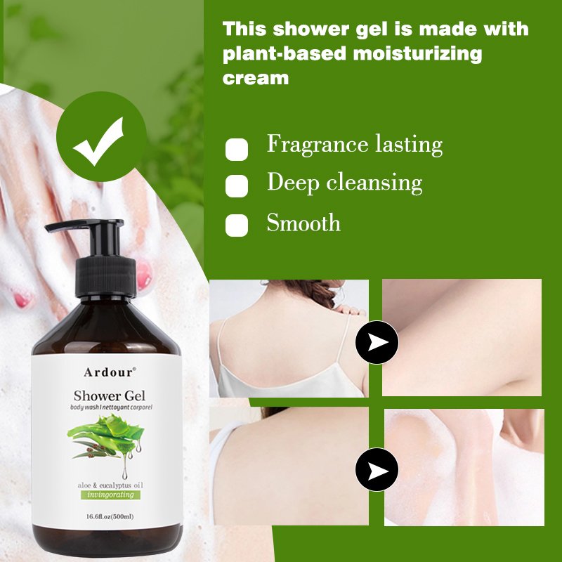 Make Your Logo Private Label Aloe Vera Almond Butter Fruit Deep Cleansing Body Whitening Organic Natural Body Wash Shower Gel