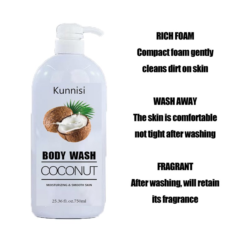 Skincare Products Natural Moisturizing Whitening Shower Gel Luxury Organic Coconut Liquid Bath Body wash