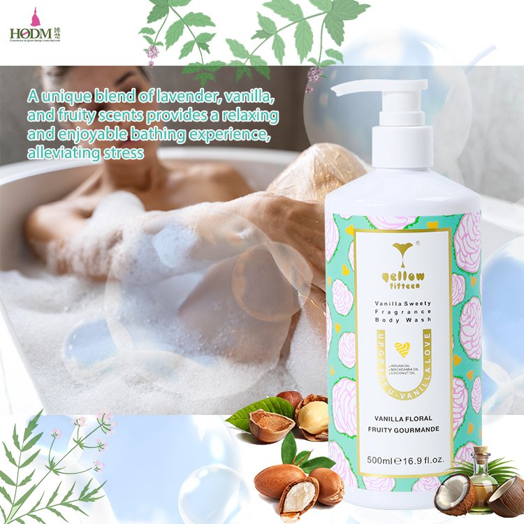 Lightweight Texture lock in moisture body wash private label leaving skin soft and smooth natural whitening perfume shower gel
