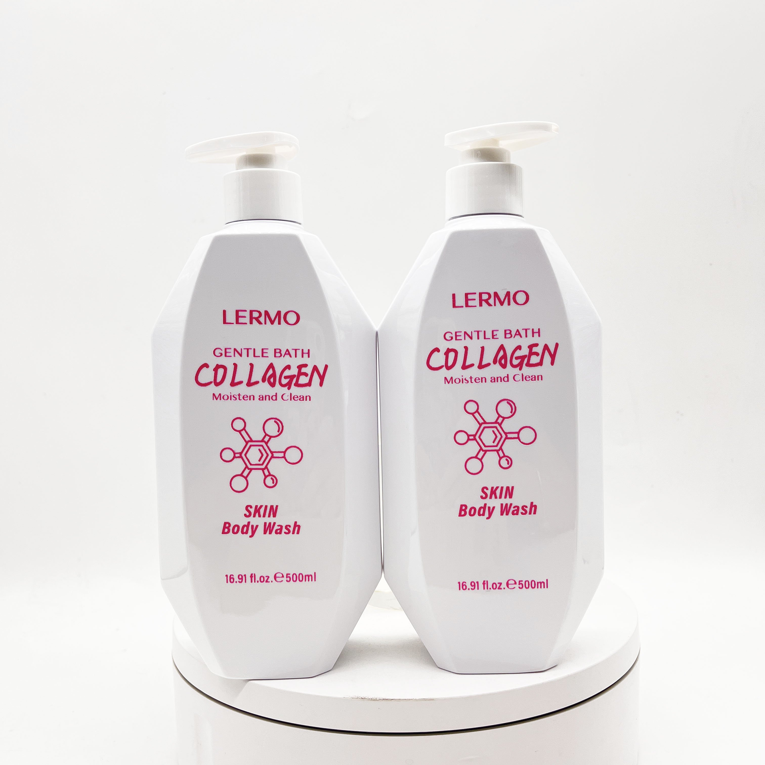 LERMO Private label hot sale 500ml Collagen Body Wash Moisturizing cleaning nourishing shower gel whitening bath gel