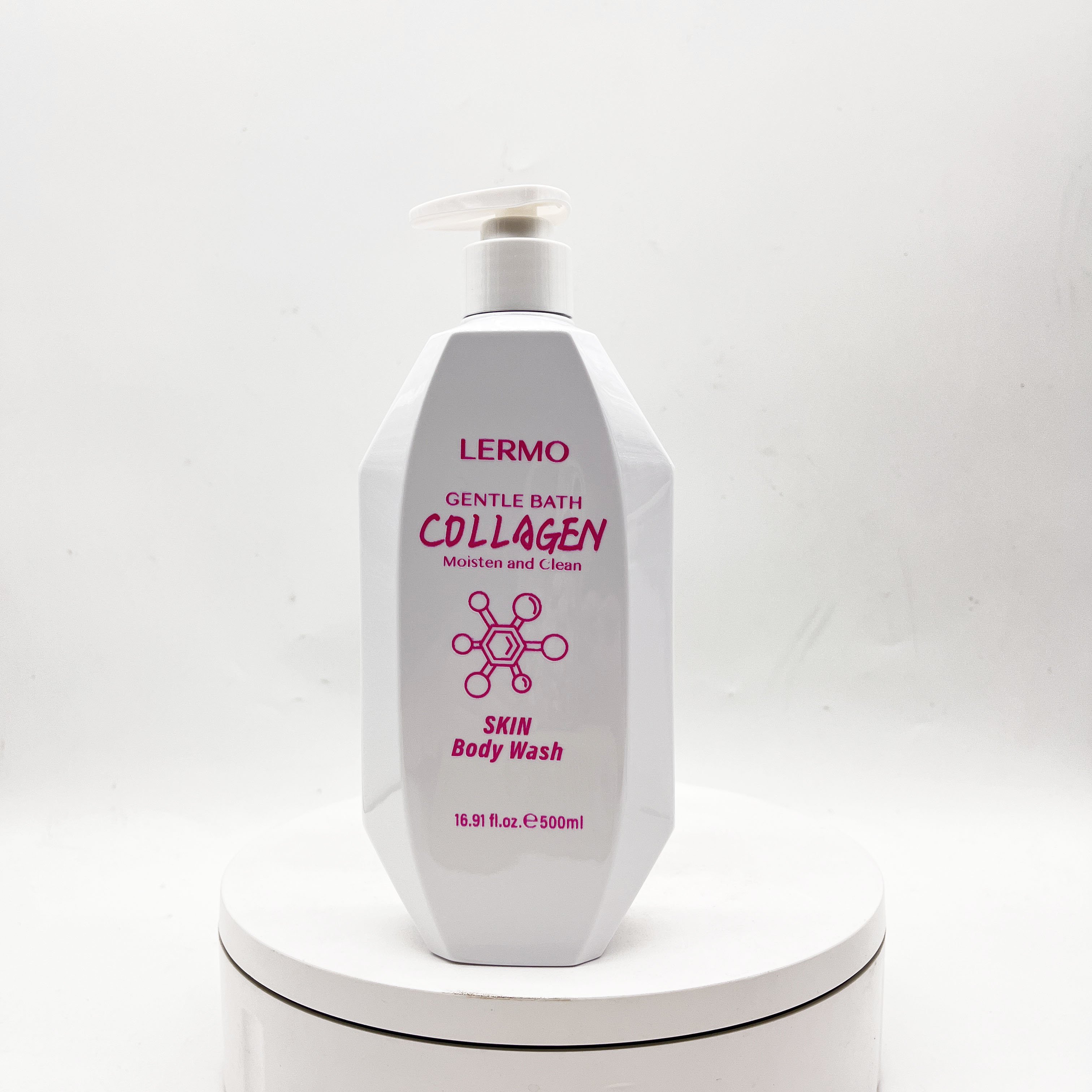 LERMO Private label hot sale 500ml Collagen Body Wash Moisturizing cleaning nourishing shower gel whitening bath gel